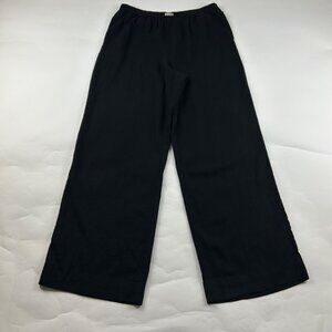 A New Day Black Linen Blend Wide Leg Lounge Pant M